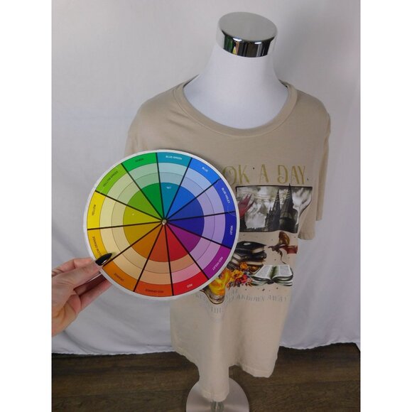 A Book A Day Tee Beige Fantasy Graphic T-Shirt Bella + Canvas L - Picture 9 of 12